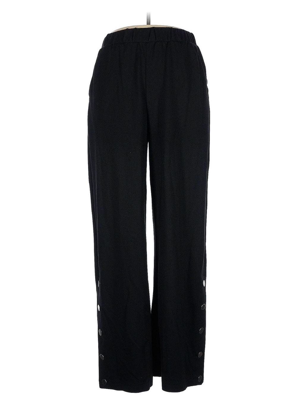 Universal Standard Black Wide-Leg Snap-Accent Ponte Pants
